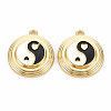 Rack Plating Light Gold Alloy Enamel Pendants ENAM-Q444-012C-RS-1