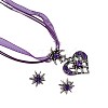Alloy Rhinestone Pendant Necklaces & Stud Earrings Sets FS-WG88A89-01-2