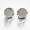 Tarnish Resistant 201 Stainless Steel Clip-on Earring Findings X-STAS-S079-81B-2