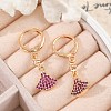 Brass Micro Pave Cubic Zirconia Leverback Earrings EJEW-K300-16G-3