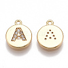 Brass Cubic Zirconia Charms KK-T038-194G-A-1