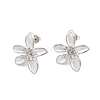 Brass Micro Pave Cubic Zirconia Stud Earring Findings CU-CBAA5EE-04P-03-1