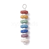 Chakra Natural Lava Rock Dyed Beaded Pendants PALLOY-JF02545-03-1