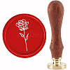 Brass Wax Seal Stamp with Handle AJEW-WH0184-0764-1