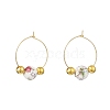 Handmade Flower Printed Porcelain Ceramic Earrings EJEW-JE07440-5