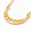 Alloy Moon Phase Pendant Necklace for Women NJEW-G030-01G-1