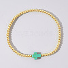 Brass Bead Stretch Bracelets for Women QZ0147-6-1