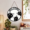 Wooden Welcome Sign Pendant Decorations for Front Door PW-WG186C2-01-2