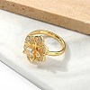 Brass Micro Pave Clear Cubic Zirconia Finger Rings for Women RJEW-U041-08G-3