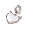 304 Stainless Steel Pave White Shell European Dangle Charms STAS-G308-32P-01-2