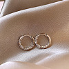 Twist Ring Alloy Crystal Rhinestone Hoop Earrings FS-WGBE8B9-02-1