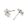 Non-Tarnish Flower 201 Stainless Steel Stud Earring Findings STAS-Q315-09P-2