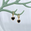 Clear Cubic Zirconia Heart Dangle Hoop Earrings EJEW-SW00011-02-4
