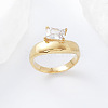 304 Stainless Steel Glass Finger Rings LS-MD8256-1-4