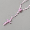 Polyester & Resin Link Chain Rosary Bead Necklaces LS-NJEW-WH0020-72B-2