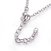 Brass Micro Pave Cubic Zirconia Pendant Necklaces NJEW-O105-01B-P-3