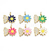 Brass Micro Pave Cubic Zirconia Pendants ZIRC-T014-031G-NF-2