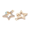 8Pcs 4 Colors Rack Plating Alloy Rhinestone Pendants ENAM-YW0003-24-2