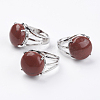 Adjustable Natural Red Jasper Finger Rings RJEW-F075-01N-1