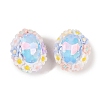 Handmade Luminous Polymer Clay Glass Rhinestone Beads CLAY-H003-05F-2