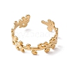 Ion Plating(IP) 304 Stainless Steel Leafy Branch Wrap Open Cuff Ring for Women RJEW-C045-20G-2