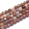 Natural Sunstone Beads Strands G-K310-C08-8mm-1