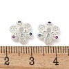 Brass Micro Pave Cubic Zirconia Bead Caps ZIRC-F141-16S-2