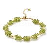 Natural Peridot Chip Beaded Bracelets for Women BJEW-F478-01D-1