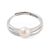 Round Natural Pearl Finger Rings STER-Z009-08P-2