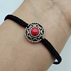 Alloy & Gemstone Round Bead Braided Bead Bracelets KO2784-1-1