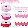 3 Rolls 3 Colors Heart Valentine's Day Polyester Lace Trim OCOR-FG0002-74-2