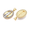 Brass Micro Pave Cubic Zirconia Pendants KK-T070-25G-2