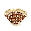 Rack Plating Brass Micro Pave Cubic Zirconia Open Cuff Rings RJEW-K266-01G-01-2