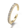 Adjustable Brass Micro Pave Clear Cubic Zirconia Cuff Rings X-ZIRC-Z002-11G-1