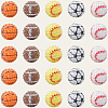 40Pcs 5 Styles Sport Theme Opaque Acrylic Resin Beads MACR-PA0001-05-6