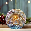 Flat Round with Jesus Pattern Acrylic Hanging Ornaments PW-WG6BCB8-01-2