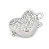 Brass Micro Pave Clear Cubic Zirconia Box Clasps KK-P291-44P-1