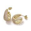 Brass Micro Pave Cubic Zirconia Stud Earrings EJEW-H308-10G-05-2