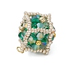 Beaded Cube Charms PALLOY-MZ00440-01-4