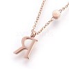 (Jewelry Parties Factory Sale)304 Stainless Steel Initial Pendant Necklaces NJEW-G321-04RG-R-2