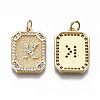 Brass Micro Pave Clear Cubic Zirconia Pendants KK-S356-234K-G-NF-2