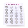 Tarnish Resistant 304 Stainless Steel Greek Alphabet Stud Earrings STAS-D007-07P-15-3