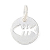 925 Sterling Silver Hollow Fish Charms with Jump Rings LS-STER-E071-01S-08-1
