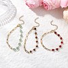 3Pcs Natural Carnelian & Green Aventurine & Tiger Eye Beaded Link Chain Bracelets BJEW-JB12657-2