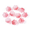 Transparent Two Tone Spray Painted Glass Bead Caps A-GLAA-Q089-002B-006-1