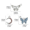 20Pcs 5 Styles Platinum Alloy Crystal Rhinestone Pendants ALRI-YW0001-22-4