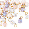 25Pcs Electroplate Glass Charms PALLOY-TAC0314-2
