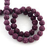 Synthetical Lava Rock Gemstone Round Bead Strands G-R285-8mm-03-2