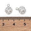 Brass Pave Clear Cubic Zirconia Charms CU-CBAD360-08P-02-3
