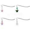 4Pcs 4 Style Acrylic Butterfly Pendant Bookmarks with Natural Gemstone Chips AJEW-PH01475-1